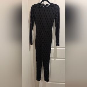 Black Distressed Long Sleeve Jumpsuit